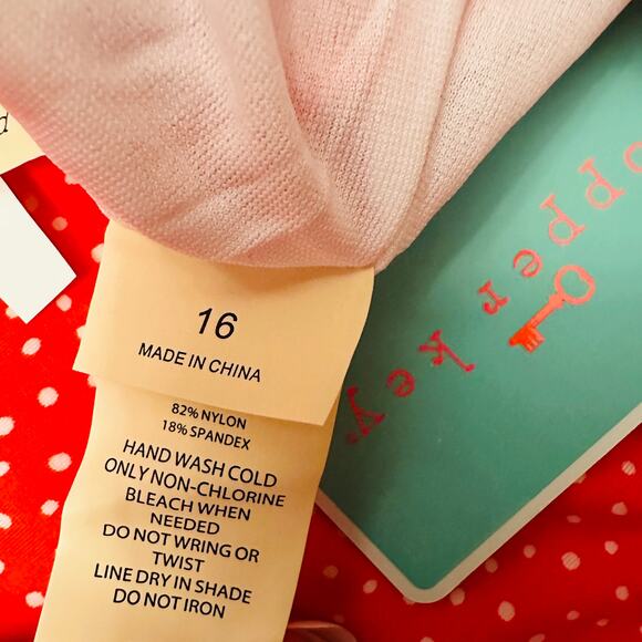 GIRLS Red & White Polka Dot One Piece Swimming Suit – Size 16 - Picture 3 of 5